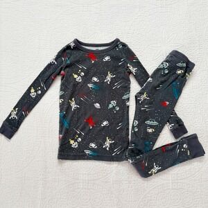Tea Collection Kids' Cotton Graphic‎ Print LS Pajama Set, Space Print Sz 10
